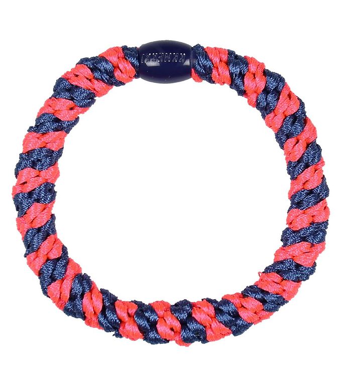 Kknekki Hårelastik - Støvet Blå/Neon Pink