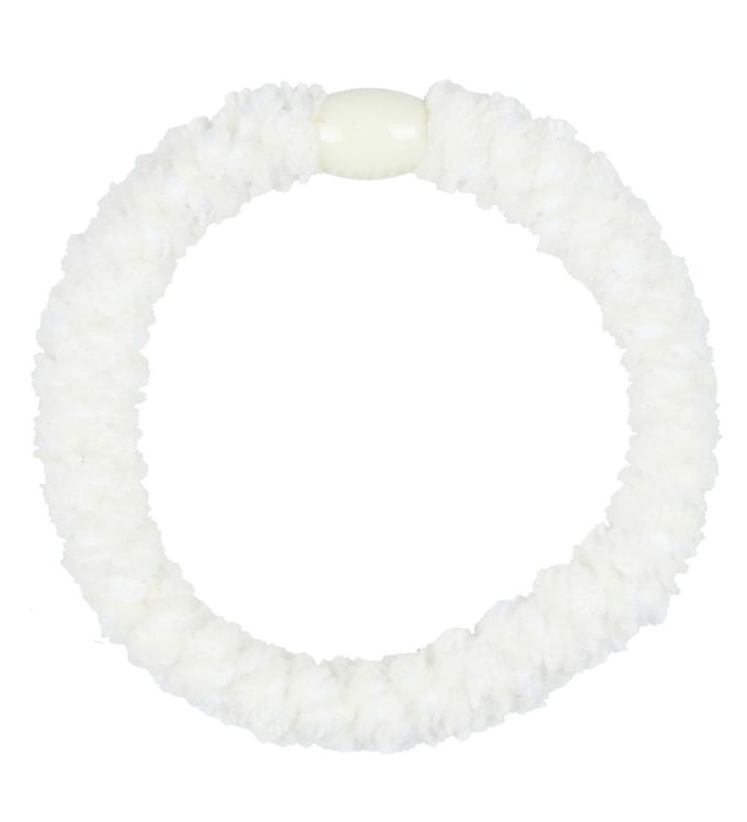 Kknekki Hårelastik - Hvid Velour