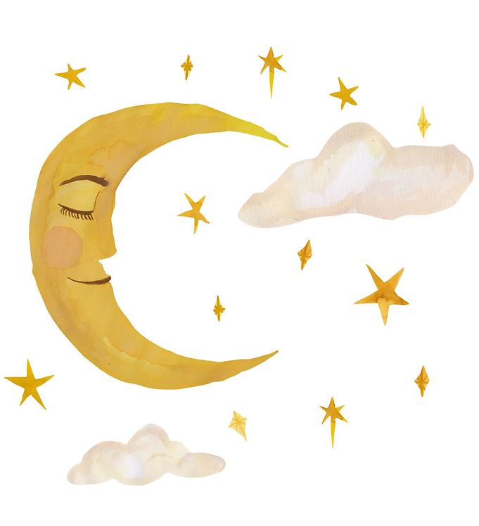 That's Mine Wallstickers - Måne - Gul