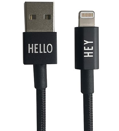 Design Letters Opladerkabel - iPhone - USB-A/Lightning - Sort