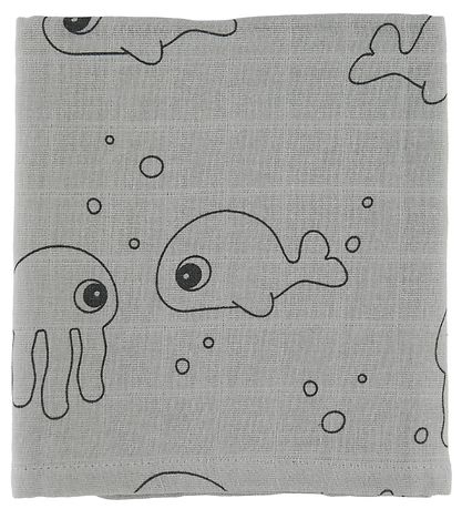 Done By Deer Babysvøb - 120x120 - 2 stk - Sea Friends - Grå