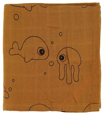 Done By Deer Babysvøb - 120x120 - 2 stk - Sea Friends - Mustard
