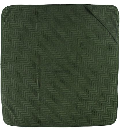 Serviette pour bébé Filibabba - Zigzag - 90x90 cm - Dark Green Serviette pour bébé Filibabba - Zigzag - 90x90 cm - Dark Green
