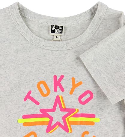 Bonton T-paita - Harmaa melange, Neon Bonton T-paita - Harmaa melange, Neon