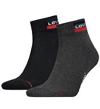 Levis Ankelsokker - 2-pack - Mid Cut - Svart/Grå Levis Ankelsokker - 2-pack - Mid Cut - Svart/Grå