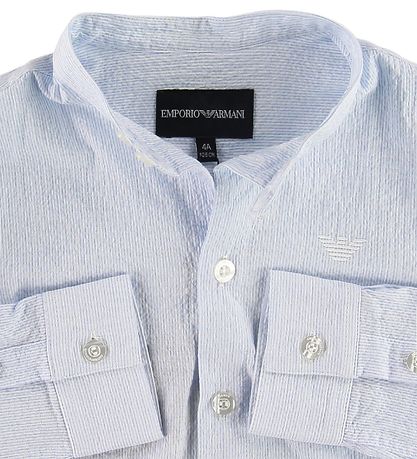 Emporio Armani Skjorte - Blå/Hvidstribet Emporio Armani Skjorte - Blå/Hvidstribet