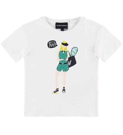 Emporio Armani T-shirt - White w. Girl Emporio Armani T-shirt - White w. Girl