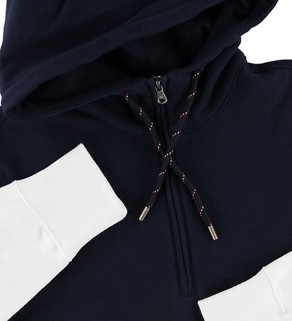Champion Fashion Hættetrøje - Half Zip - Navy/Hvid Champion Fashion Hættetrøje - Half Zip - Navy/Hvid