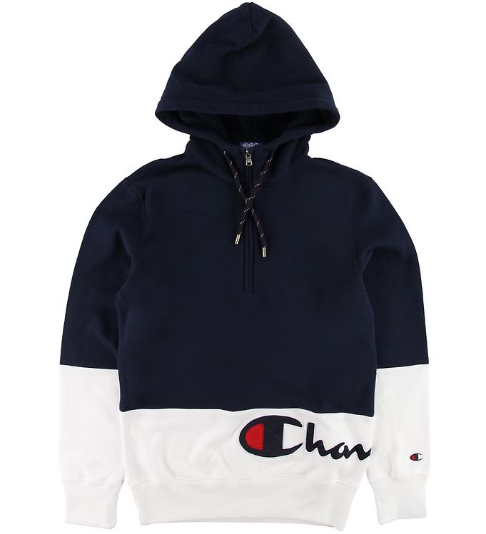Champion Fashion Hættetrøje - Half Zip - Navy/Hvid