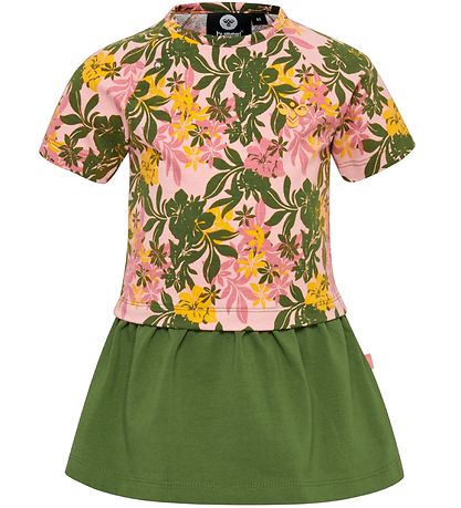 Hummel Kleid - HMLAuli - Pink/Grün m. Blumen Hummel Kleid - HMLAuli - Pink/Grün m. Blumen