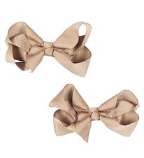 Bows By Stær Hårsløjfe - 2-pak - 8 cm - Beige