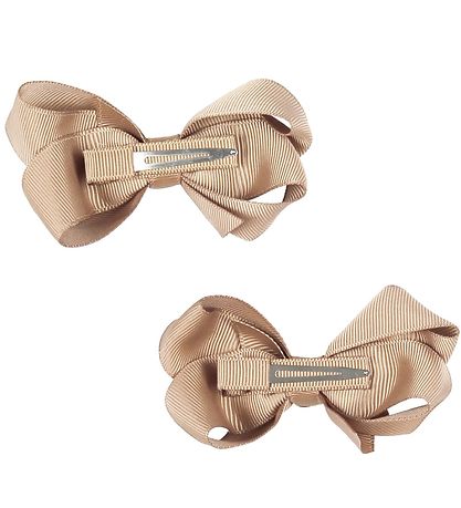 Bows By Stær Hårsløjfe - 2-pak - 8 cm - Beige