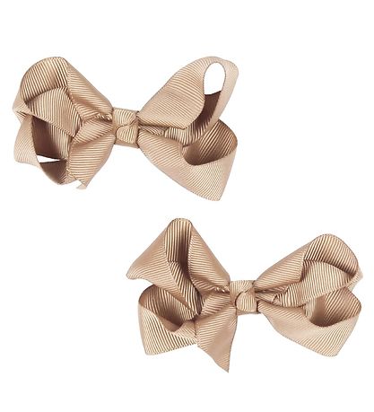 Bows By Stær Hårsløjfe - 2-pak - 8 cm - Beige