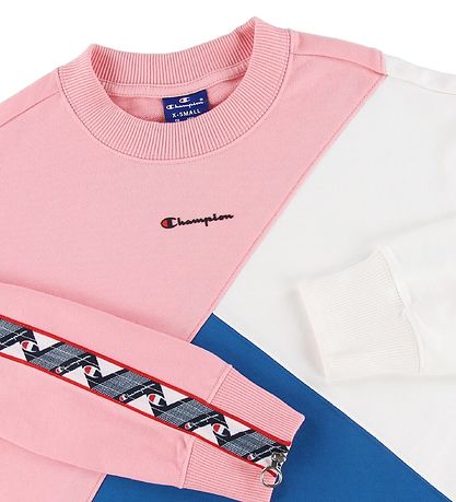 Champion Fashion Sweatshirt - Rosa/Weiß/Blau Champion Fashion Sweatshirt - Rosa/Weiß/Blau