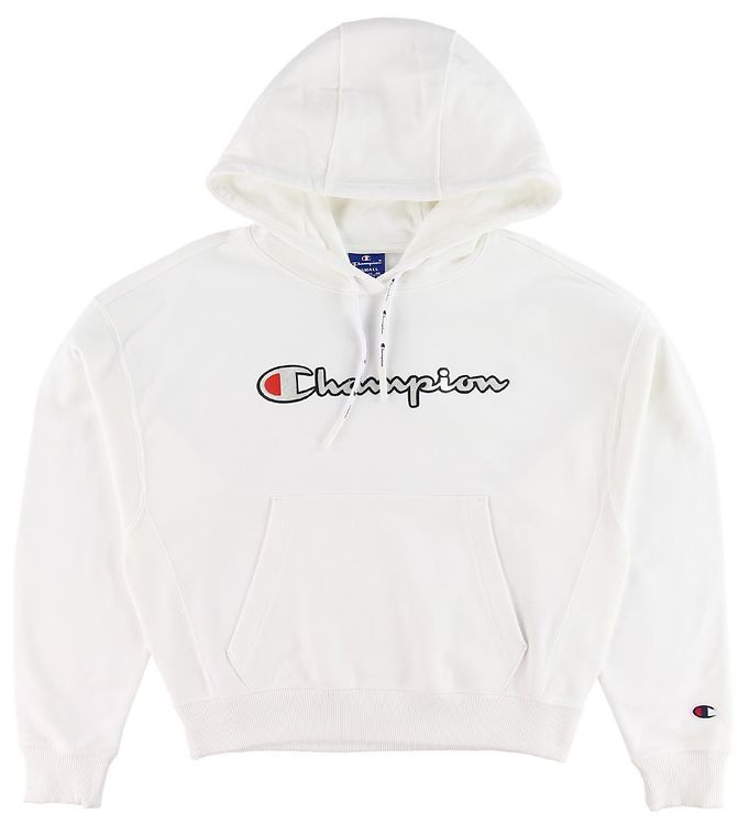 Champion Fashion Hættetrøje - Hvid m. Logo