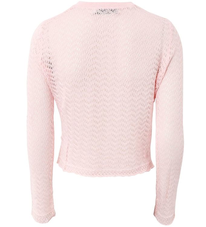 Hound Bluse - Cropped - Strik - Soft Peach m. Hulmønster