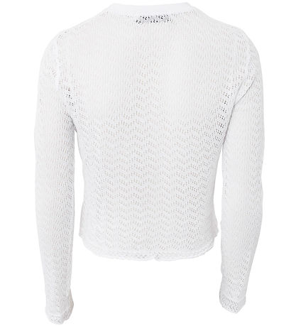 Hound Bluse - Cropped - Strik - Hvid m. Hulmønster