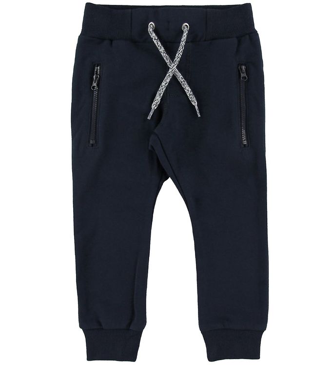 Name It Sweatpants Dark Sapphire Med Lynlåslommer Og Justerbar Talje - Str. 10y 140cm