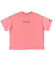T-Shirt Champion Fashion - Crop - Rose av. Logo
