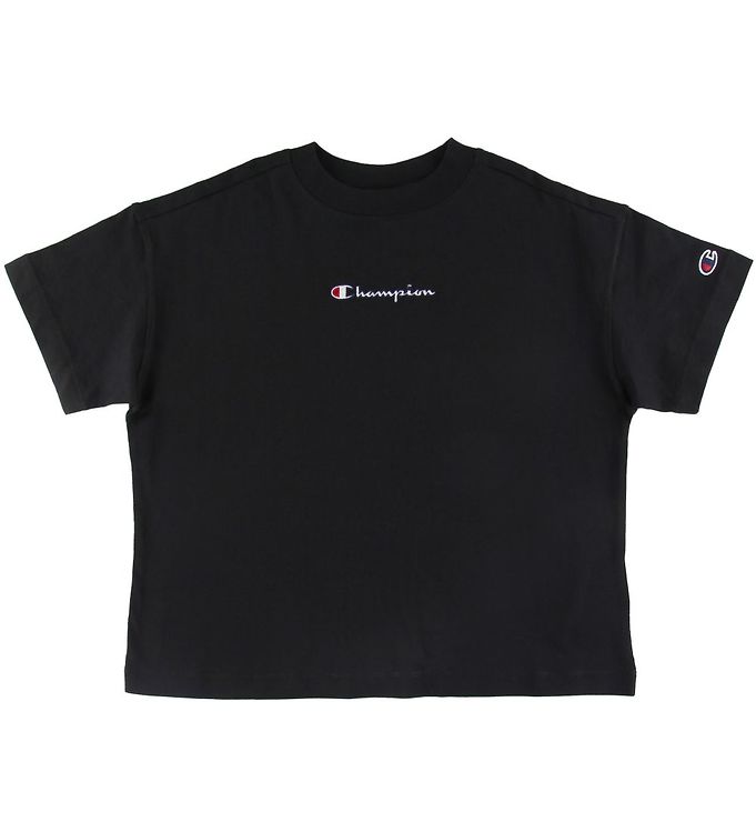 Champion Fashion T-Shirt - Crop - Sort m. Logo