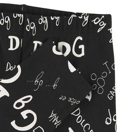 Dolce & Gabbana Leggings - Svart m. Trykk Dolce & Gabbana Leggings - Svart m. Trykk