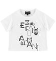 Emporio Armani T-shirt - Hvid m. Broderi