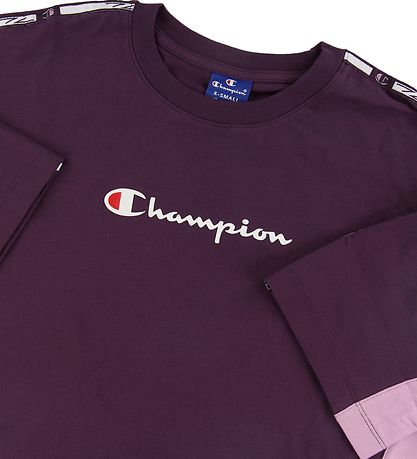 T-Shirt Champion Fashion - Crop - Violet av. Logo