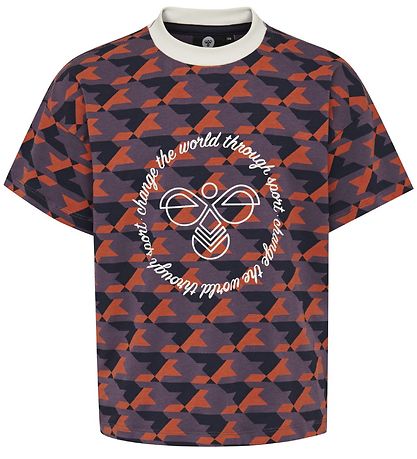Hummel T-shirt - HMLArmelia - Lilla/Rød