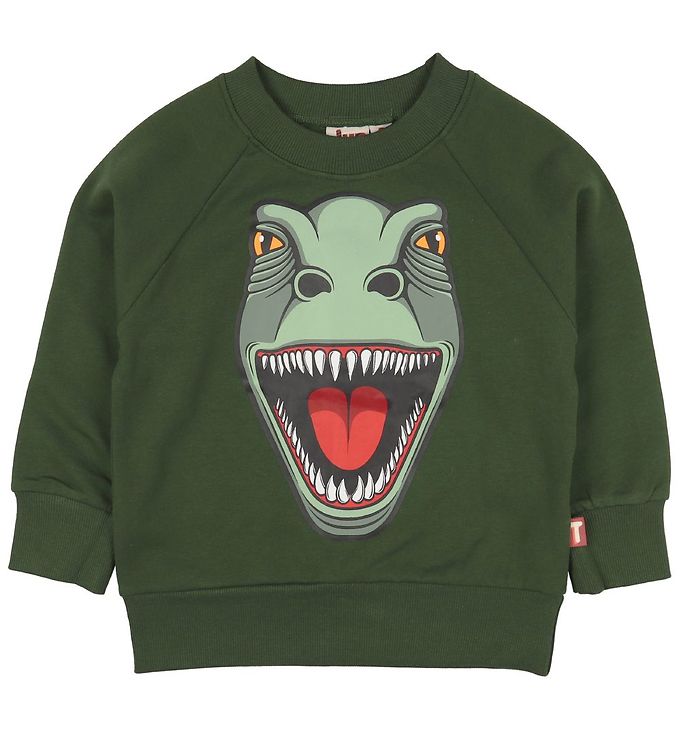DYR-Cph Sweatshirt - DYRBellow - Grøn m. Dinosaurus