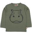 DYR Bluse - Roar T - Grøn m. Flodhest