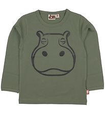 DYR Bluse - Roar T - Grøn m. Flodhest