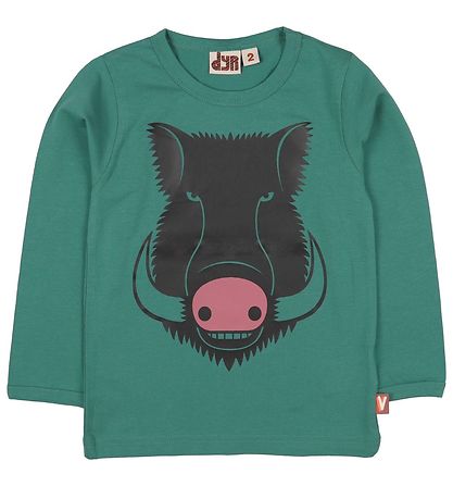 DYR Bluse - Roar T - Grøn m. Vildsvin