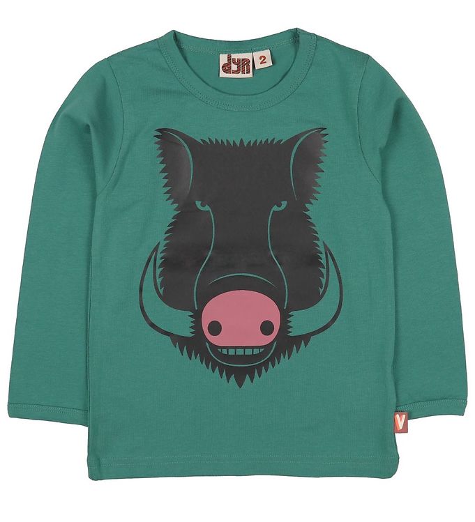 DYR Bluse - Roar T - Grøn m. Vildsvin