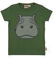 DYR T-shirt - DYRGrowl - Grøn m. Flodhest