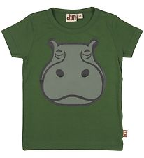 DYR T-shirt - DYRGrowl - Grøn m. Flodhest