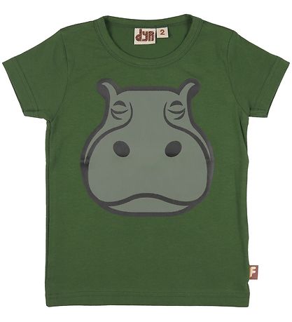 DYR T-shirt - DYRGrowl - Grøn m. Flodhest