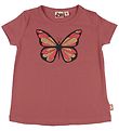 DYR T-shirt - Wildlife - Rosa m. Sommerfugl