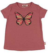 DYR T-shirt - Wildlife - Rosa m. Sommerfugl