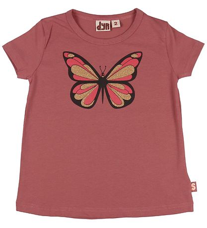 DYR T-shirt - Wildlife - Rosa m. Sommerfugl