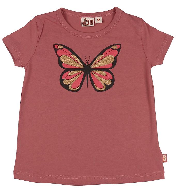 DYR T-shirt - Wildlife - Rosa m. Sommerfugl