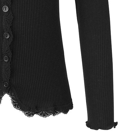 Rosemunde Cardigan - Silke/Bomuld - Rib - Sort Rosemunde Cardigan - Silke/Bomuld - Rib - Sort