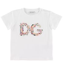 Dolce & Gabbana T-shirt - Hvid m. Blomsterbrodering Dolce & Gabbana T-shirt - Hvid m. Blomsterbrodering