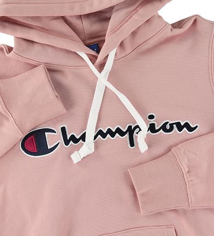 Sweat à Capuche Champion Fashion - Rose av. Logo Sweat à Capuche Champion Fashion - Rose av. Logo