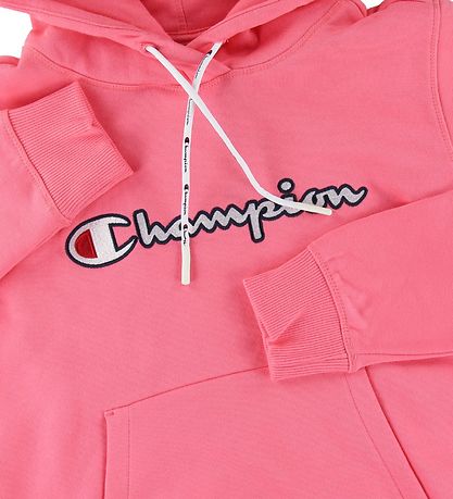Sweat à Capuche Champion Fashion - Rose av. Logo Sweat à Capuche Champion Fashion - Rose av. Logo