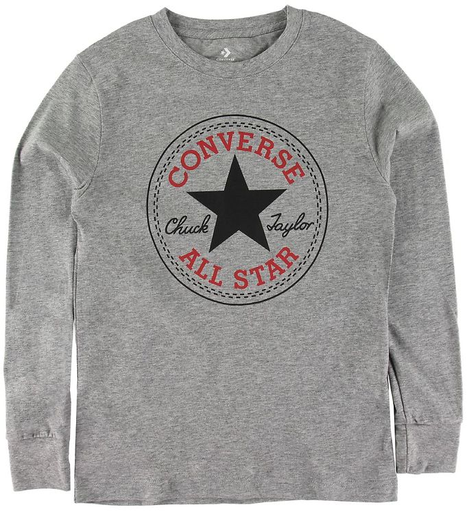 Converse Bluse - Gråmeleret m. Logo