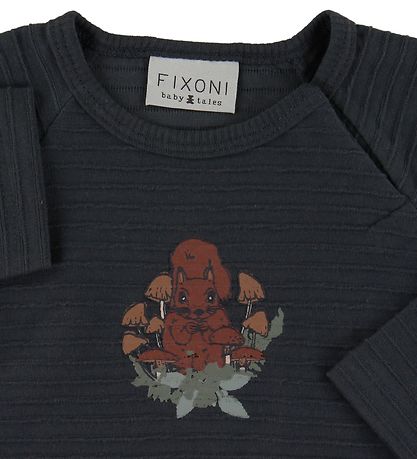 Fixoni Bluse - Charcoal m. Egern Fixoni Bluse - Charcoal m. Egern