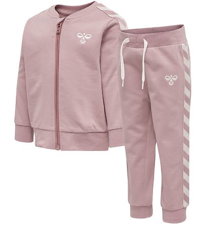 Hummel Sweatsæt - HMLBille - Rosa m. Hvid Hummel Sweatsæt - HMLBille - Rosa m. Hvid
