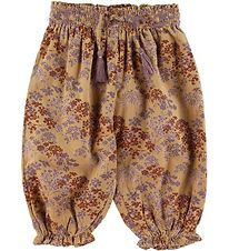 Mini A Ture Corduroy Trousers - Adjele - Sweet Curry w. Flowers Mini A Ture Corduroy Trousers - Adjele - Sweet Curry w. Flowers