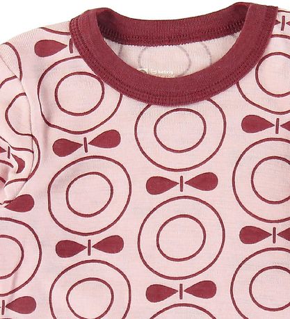 Katvig Bluse - Uld - Rosa m. Æbler
