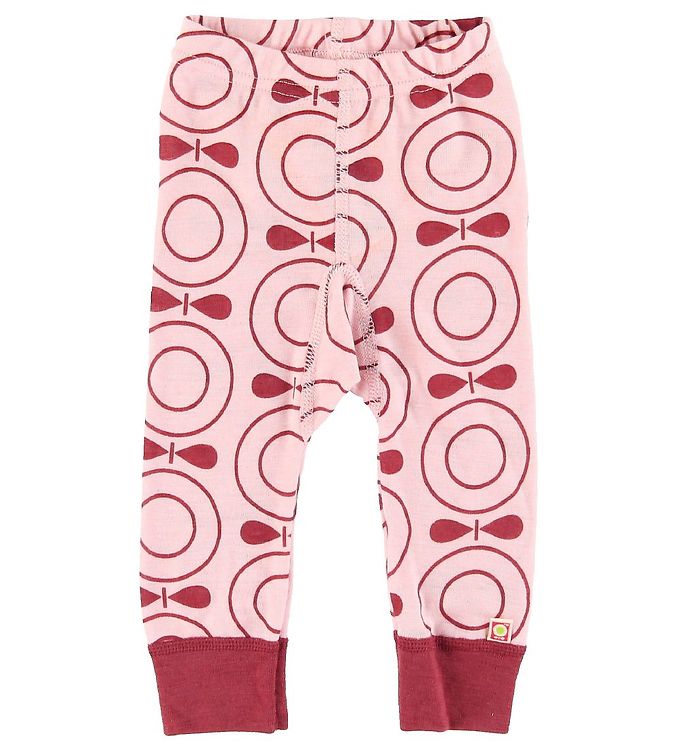Katvig Leggings - Uld - Rosa m. Æbler